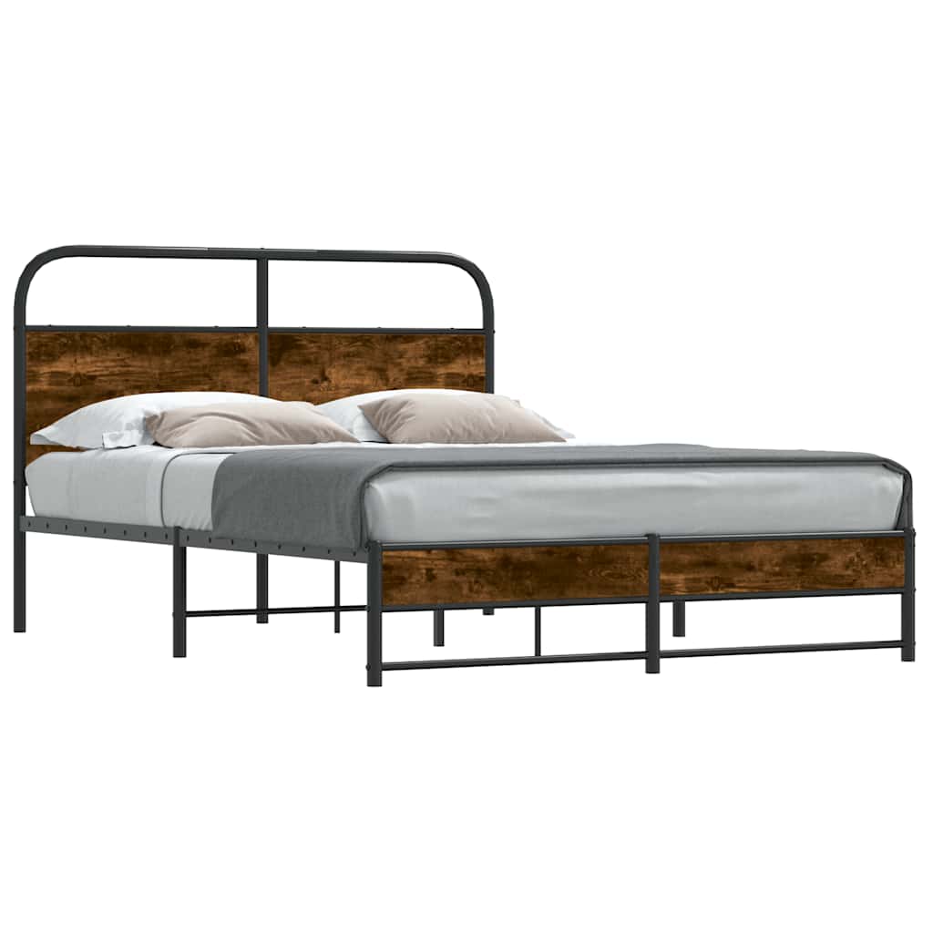 Vidaxl bedframe zonder matras bewerkt hout gerookt eiken 140x190 cm