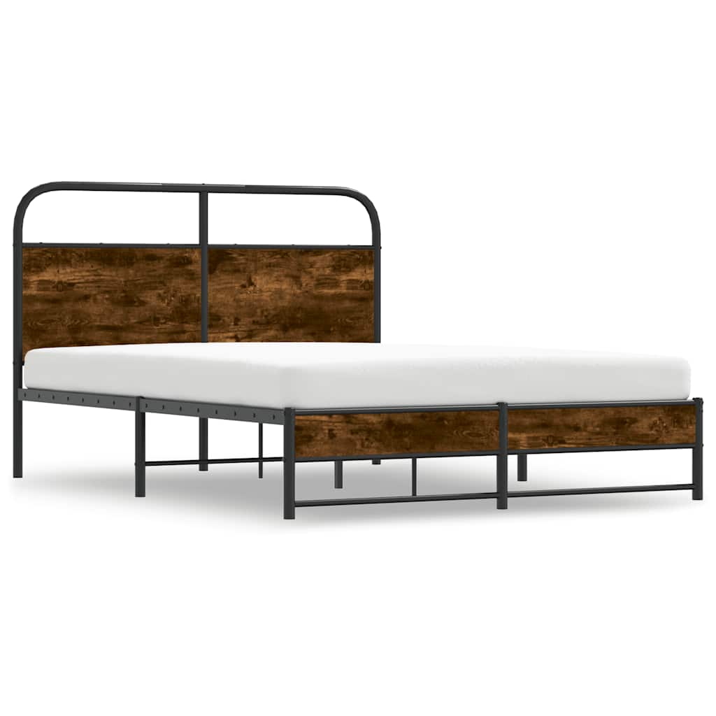 Vidaxl bedframe zonder matras bewerkt hout gerookt eiken 140x190 cm