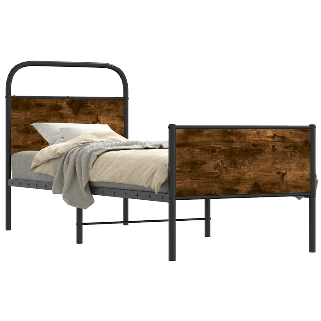 Vidaxl bedframe zonder matras bewerkt hout sonoma eikenkleur 75x190 cm