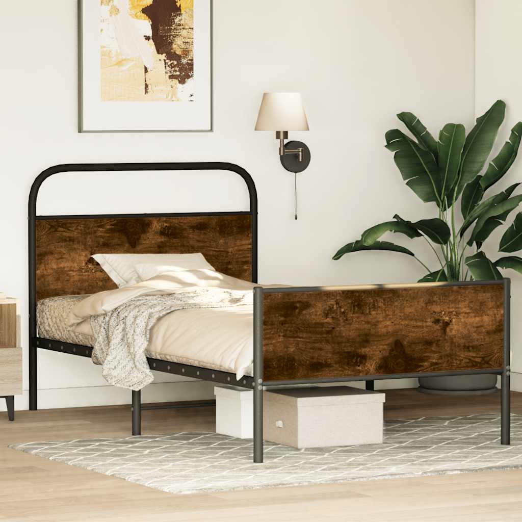 Vidaxl bedframe zonder matras bewerkt hout sonoma eikenkleur 90x200 cm