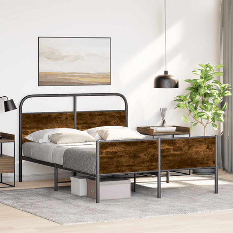 Vidaxl bedframe zonder matras bewerkt hout sonoma eikenkleur 120x200cm