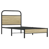 Vidaxl bedframe zonder matras bewerkt hout sonoma eikenkleur 75x190 cm