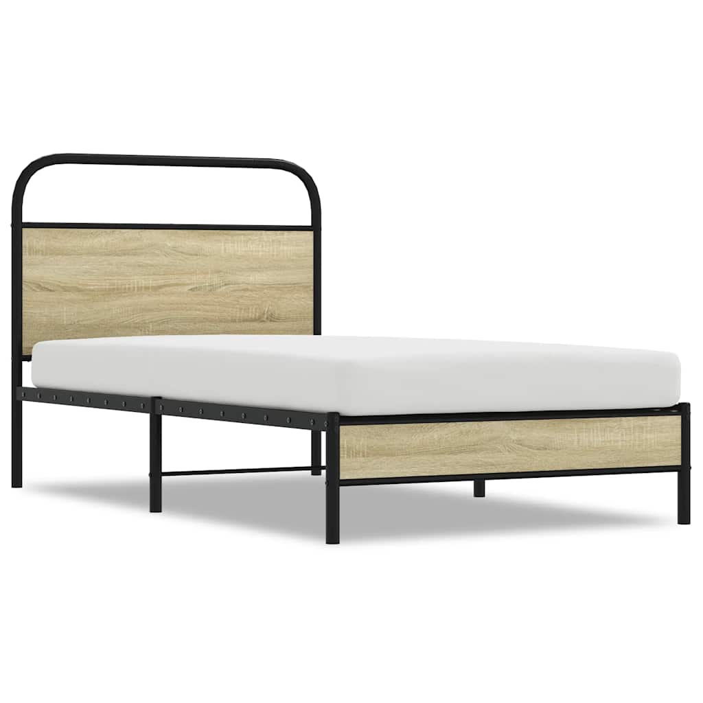 Vidaxl bedframe zonder matras bewerkt hout sonoma eikenkleur 90x190 cm