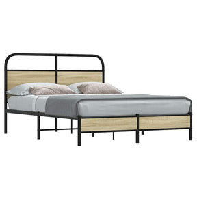 Vidaxl bedframe zonder matras bewerkt hout sonoma eikenkleur 120x190cm