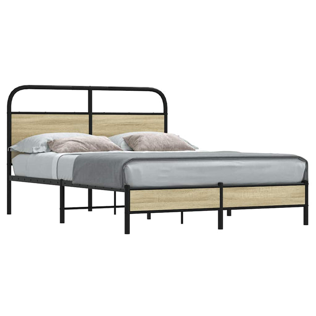 Vidaxl bedframe zonder matras bewerkt hout sonoma eikenkleur 120x190cm