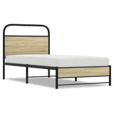 Vidaxl bedframe zonder matras bewerkt hout sonoma eikenkleur 75x190 cm