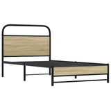 Vidaxl bedframe zonder matras bewerkt hout sonoma eikenkleur 90x200 cm
