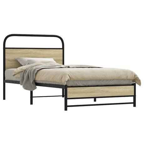 Vidaxl bedframe zonder matras bewerkt hout sonoma eikenkleur 100x200cm