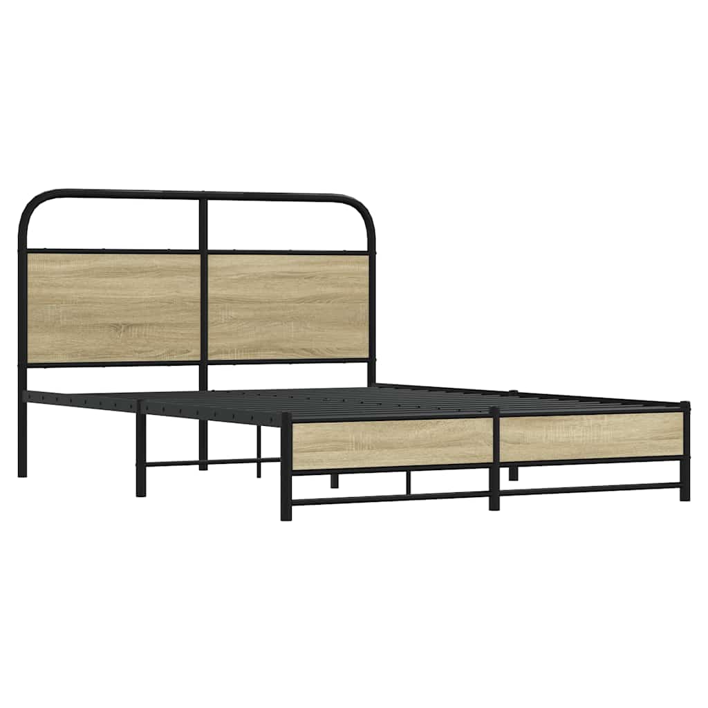 Vidaxl bedframe zonder matras bewerkt hout sonoma eikenkleur 120x200cm