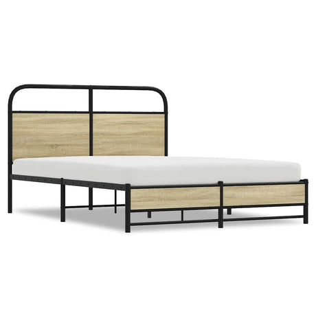Vidaxl bedframe zonder matras bewerkt hout sonoma eikenkleur 140x200cm