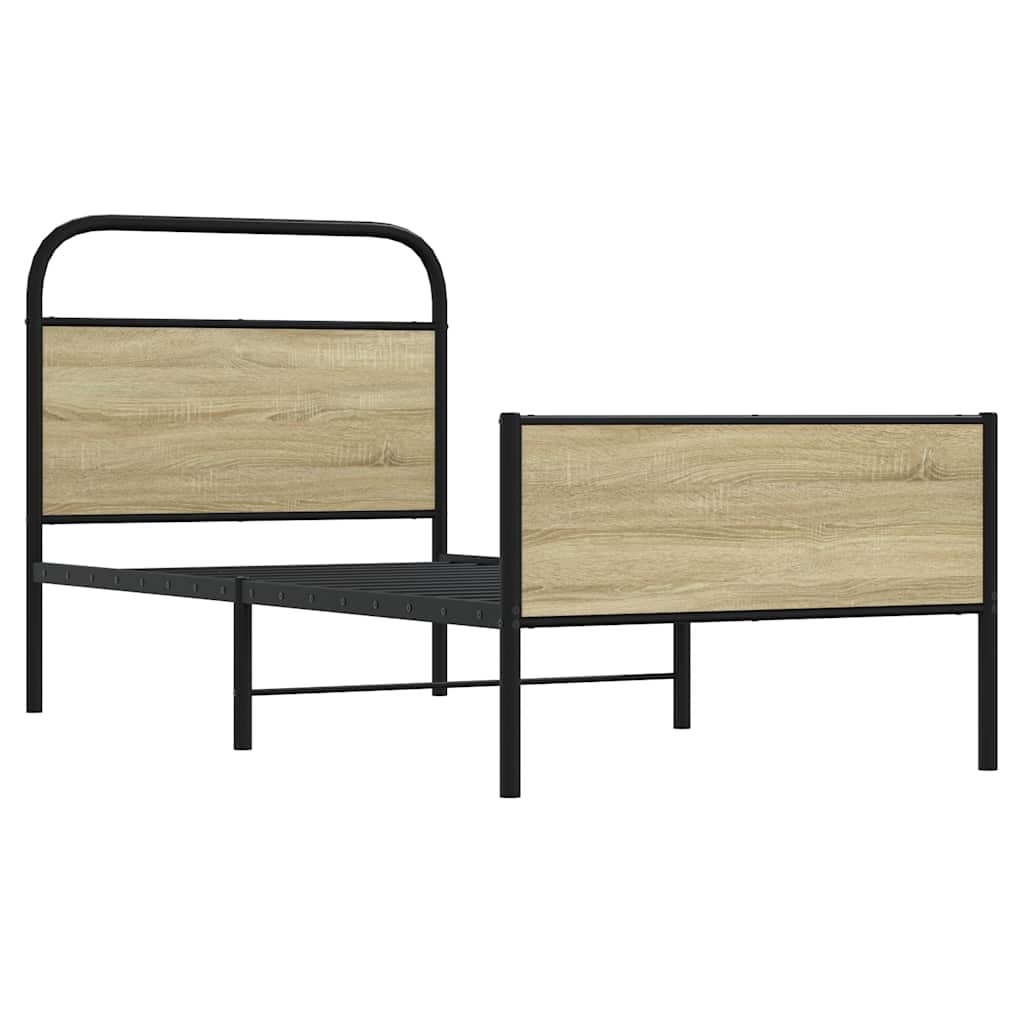 Vidaxl bedframe zonder matras bewerkt hout sonoma eikenkleur 80x200 cm