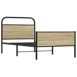 Vidaxl bedframe zonder matras bewerkt hout sonoma eikenkleur 90x190 cm