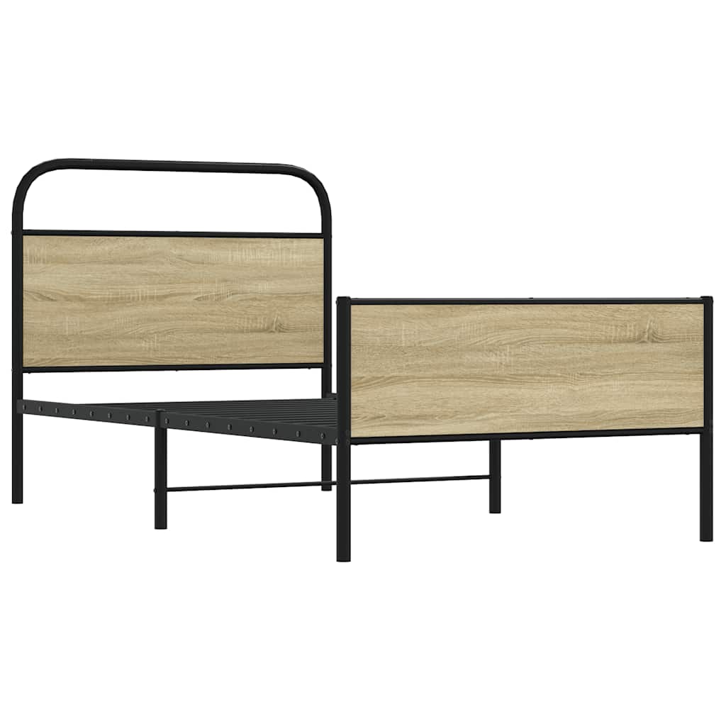 Vidaxl bedframe zonder matras bewerkt hout sonoma eikenkleur 100x190cm