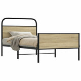 Vidaxl bedframe zonder matras bewerkt hout sonoma eikenkleur 107x203cm