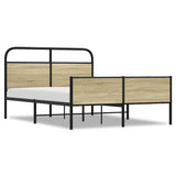 Vidaxl bedframe zonder matras bewerkt hout sonoma eikenkleur 120x190cm