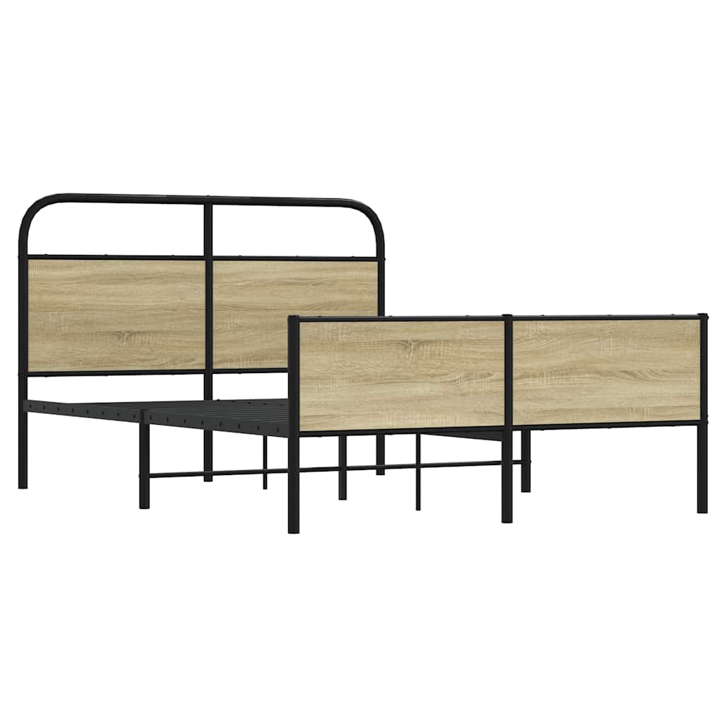 Vidaxl bedframe zonder matras bewerkt hout sonoma eikenkleur 120x190cm