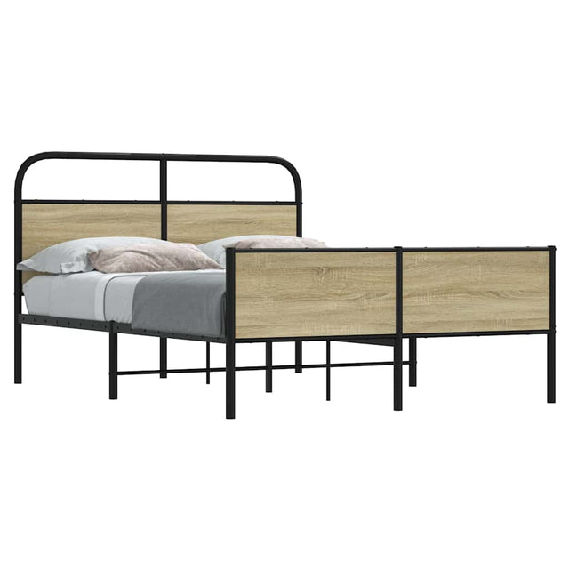 Vidaxl bedframe zonder matras bewerkt hout sonoma eikenkleur 120x190cm