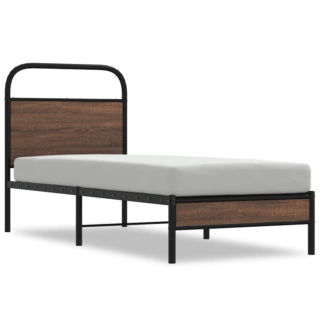 Vidaxl bedframe zonder matras bewerkt hout bruin eikenkleur 80x200 cm