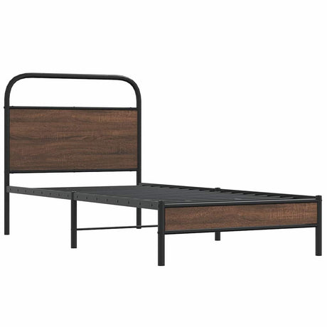 Vidaxl bedframe zonder matras bewerkt hout bruin eikenkleur 100x200 cm