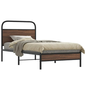 Vidaxl bedframe zonder matras bewerkt hout bruin eikenkleur 100x200 cm