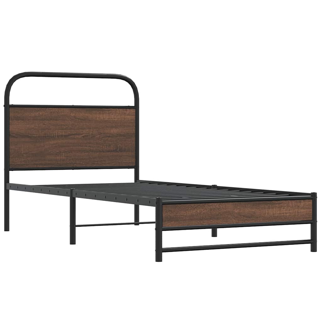 Vidaxl bedframe zonder matras bewerkt hout bruin eikenkleur 90x190 cm
