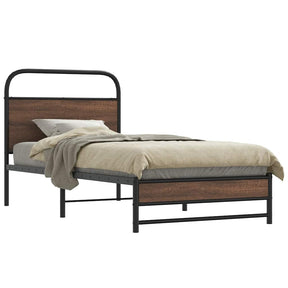 Vidaxl bedframe zonder matras bewerkt hout bruin eikenkleur 90x190 cm