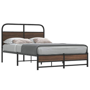 Vidaxl bedframe zonder matras bewerkt hout bruin eikenkleur 135x190 cm