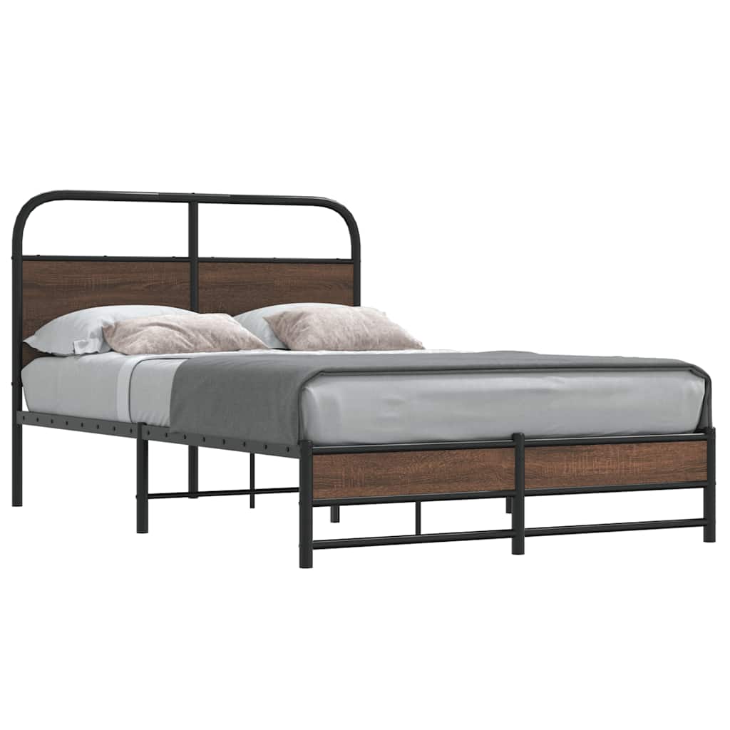 Vidaxl bedframe zonder matras bewerkt hout bruin eikenkleur 140x200 cm
