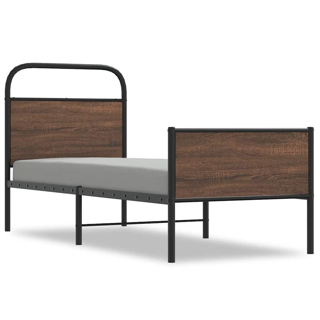 Vidaxl bedframe zonder matras bewerkt hout bruin eikenkleur 80x200 cm