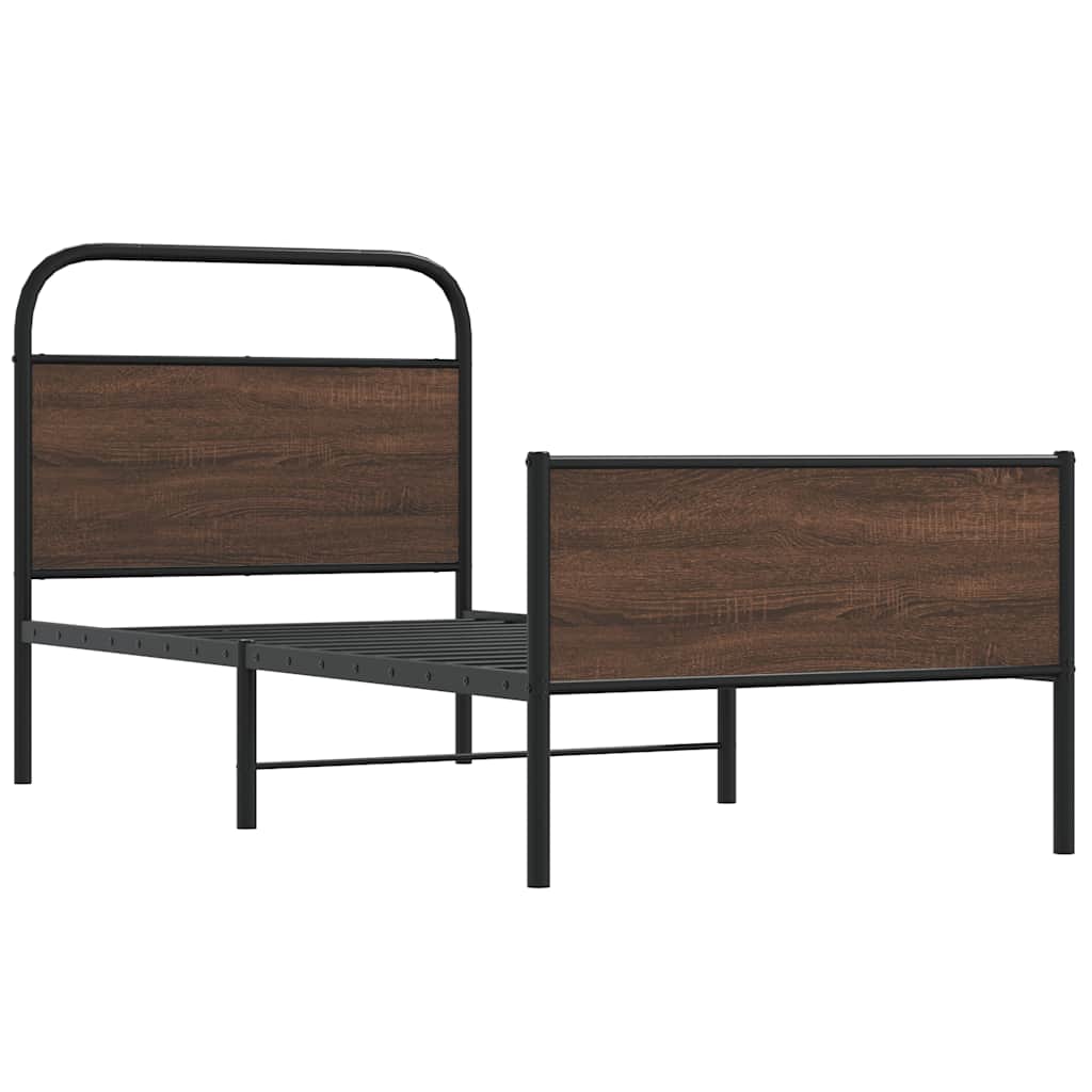 Vidaxl bedframe zonder matras bewerkt hout bruin eikenkleur 100x190 cm