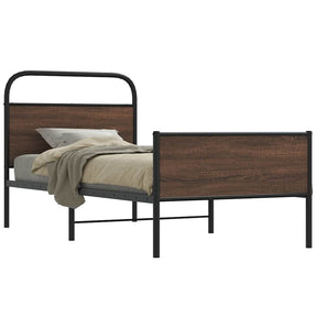 Vidaxl bedframe zonder matras bewerkt hout bruin eikenkleur 107x203 cm