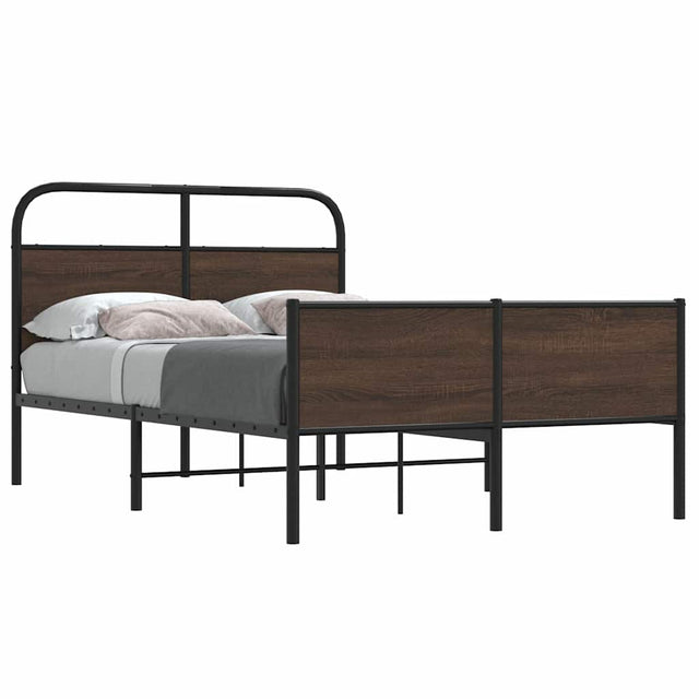 Vidaxl bedframe zonder matras bewerkt hout bruin eikenkleur 120x200 cm