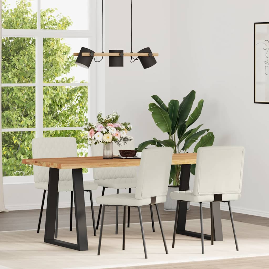 Vidaxl eetkamerstoelen 4 st fluweel crèmekleurig