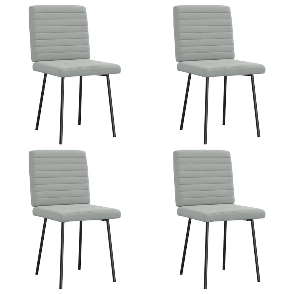 Vidaxl eetkamerstoelen 4 st fluweel lichtgrijs