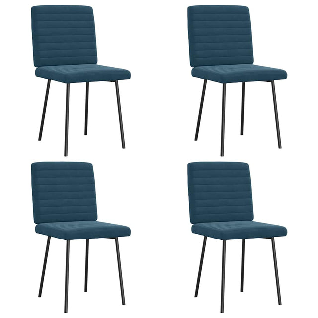 Vidaxl eetkamerstoelen 4 st fluweel blauw