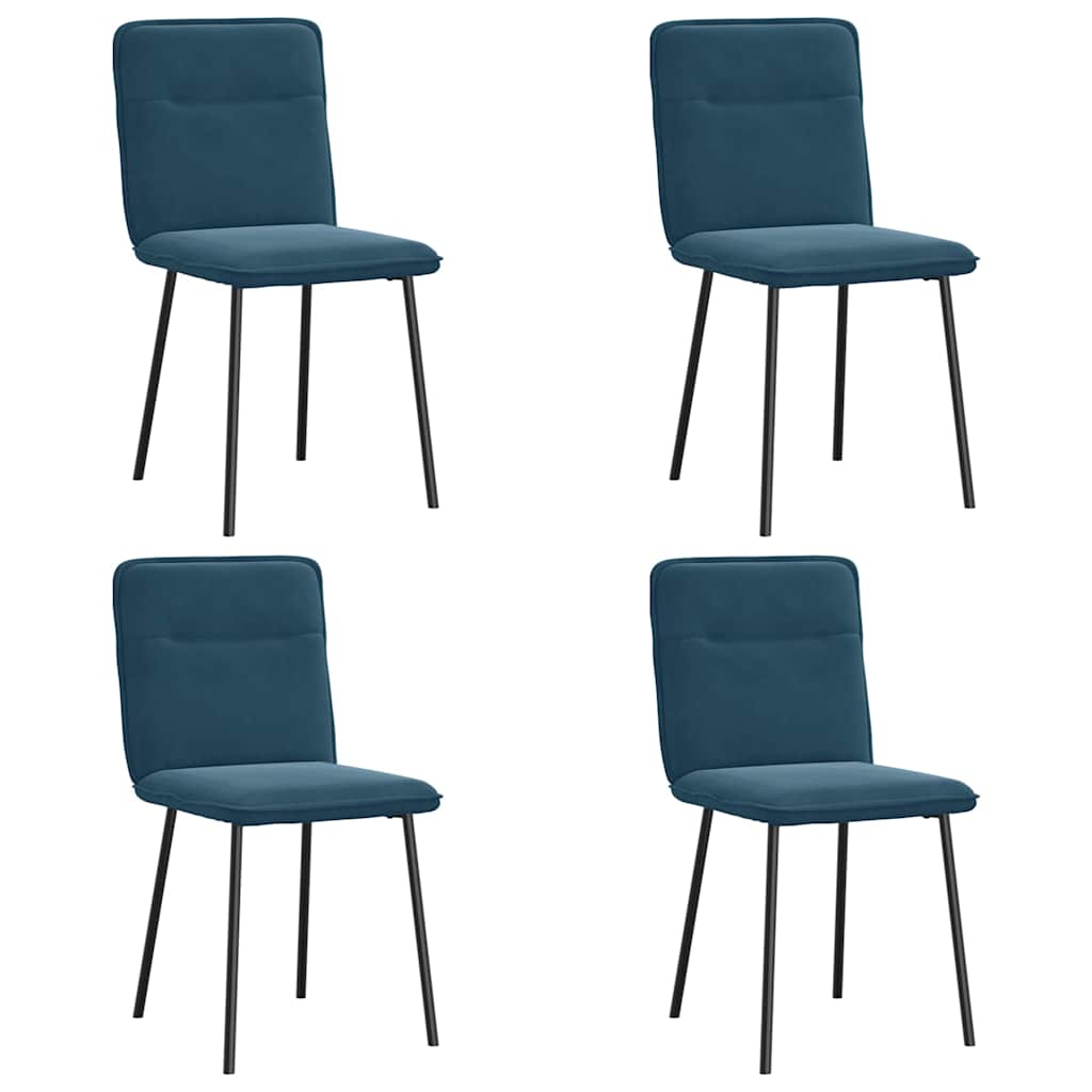 Vidaxl eetkamerstoelen 4 st fluweel blauw