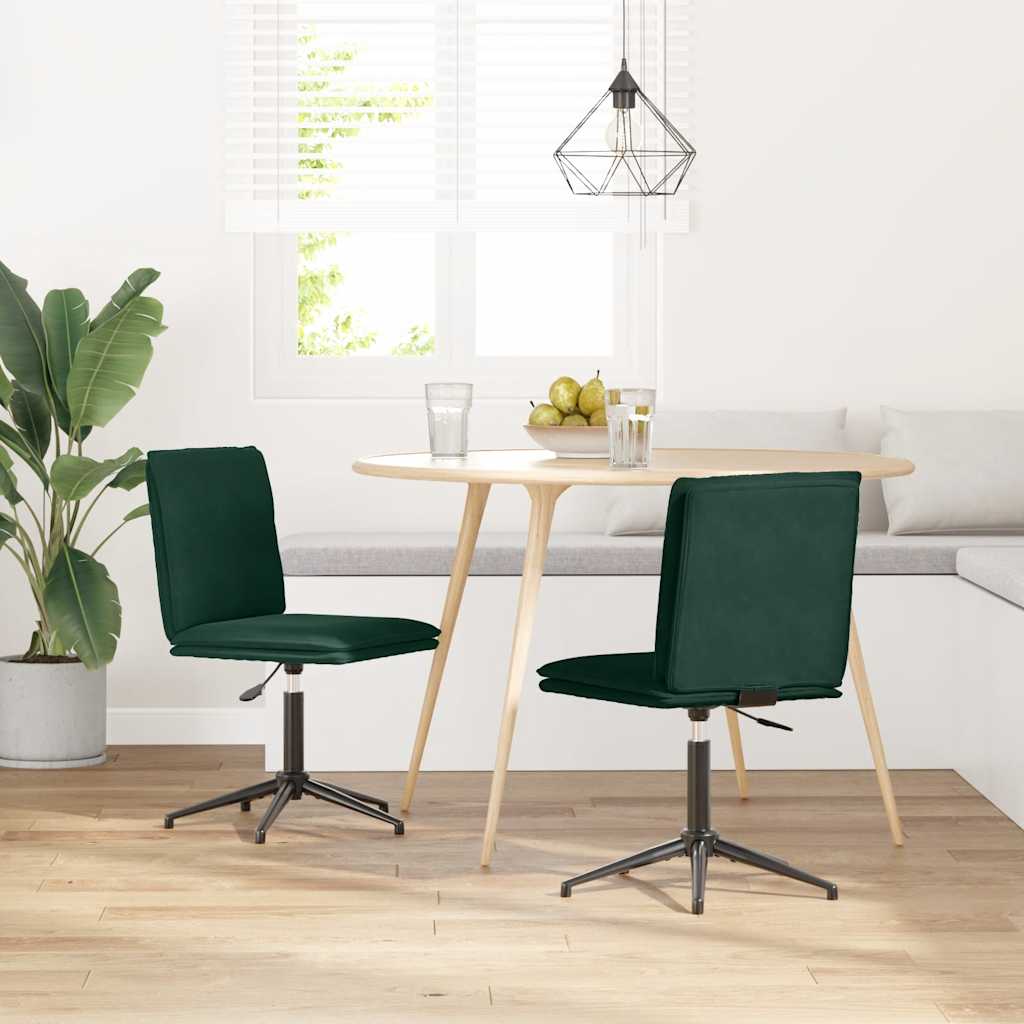 Vidaxl eetkamerstoelen 2 st fluweel donkergroen