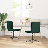 Vidaxl eetkamerstoelen 2 st fluweel donkergroen