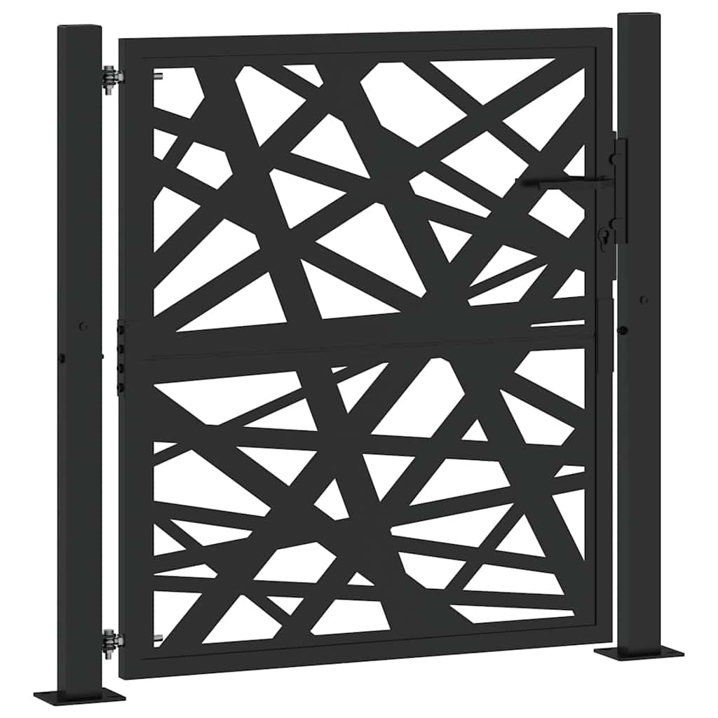 Vidaxl poort met lichtontwerp 100x100 cm staal zwart