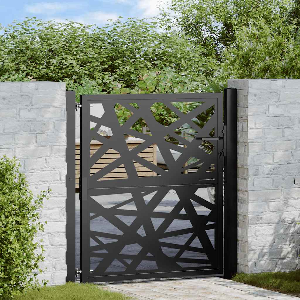 Vidaxl poort met lichtontwerp 100x100 cm staal zwart
