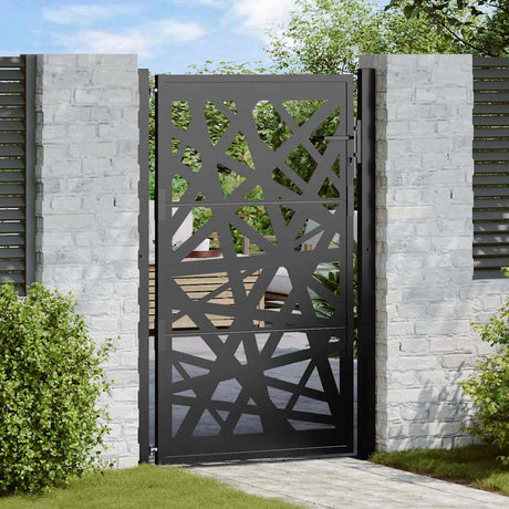 Vidaxl poort met lichtontwerp 100x150 cm staal zwart