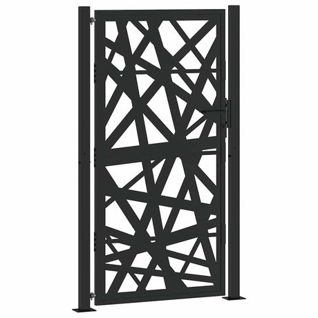Vidaxl poort met lichtontwerp 100x175 cm staal zwart