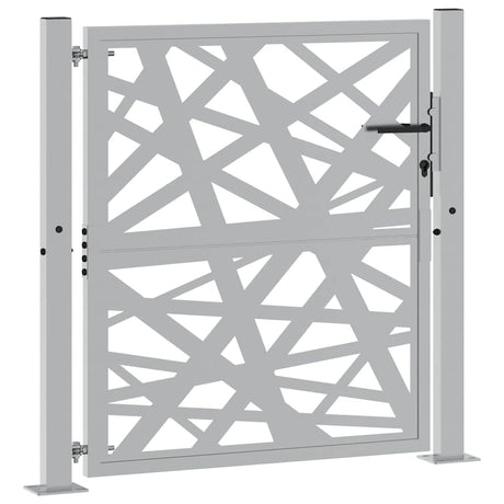 Vidaxl poort met lichtontwerp 100x100 cm weervast staal