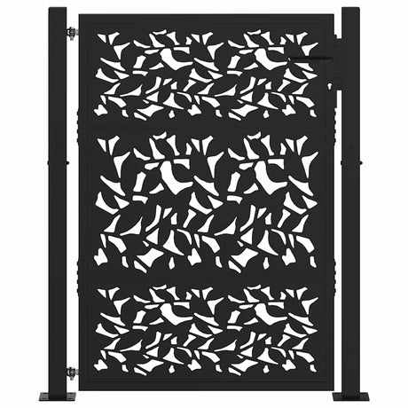 Vidaxl poort met bladontwerp 100x125 cm staal zwart