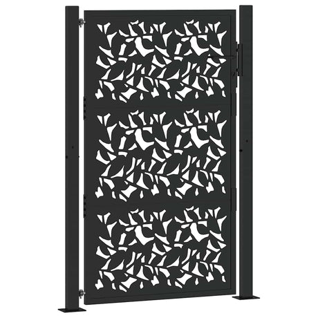 Vidaxl poort met bladontwerp 100x150 cm staal zwart