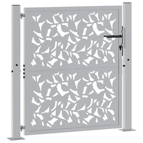 Vidaxl poort met bladontwerp 100x100 cm weervast staal