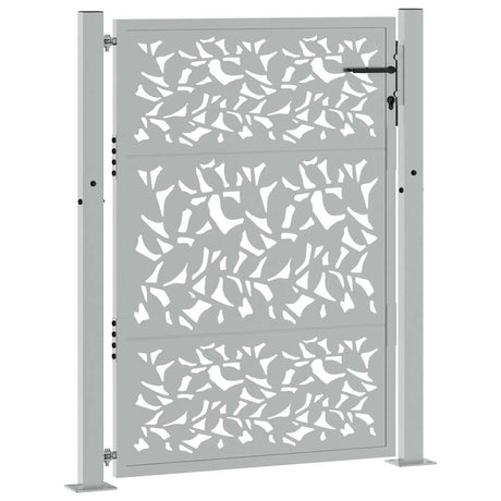 Vidaxl poort met bladontwerp 100x125 cm weervast staal