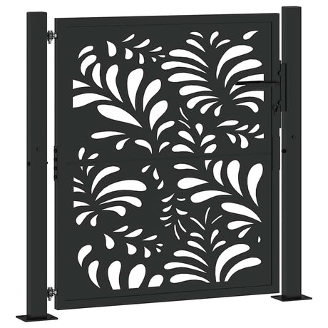 Vidaxl poort met golfontwerp 100x100 cm staal zwart