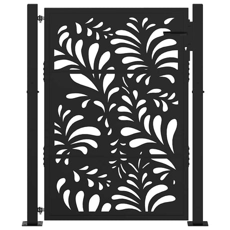 Vidaxl poort met golfontwerp 100x125 cm staal zwart