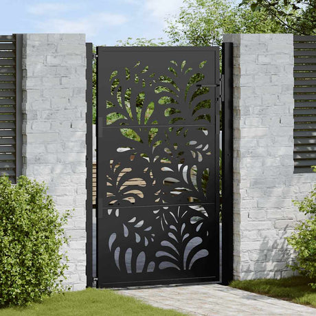 Vidaxl poort met golfontwerp 100x150 cm staal zwart